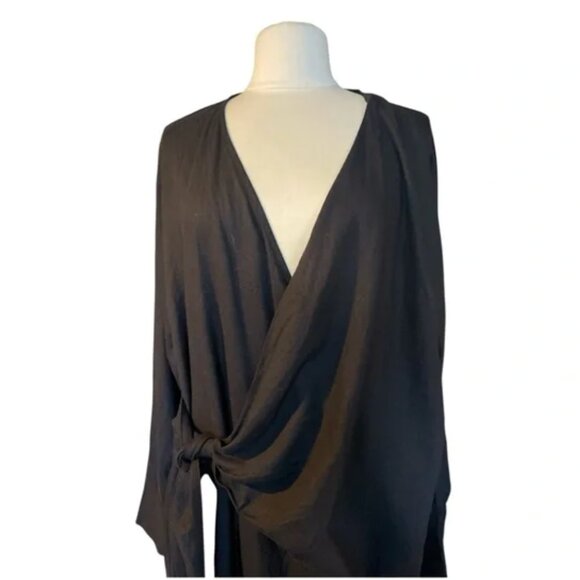 Universal Standard Linen Blend Wrap Shirt Dress Denim/Blue Size M (18/20) NWT - Picture 4 of 6